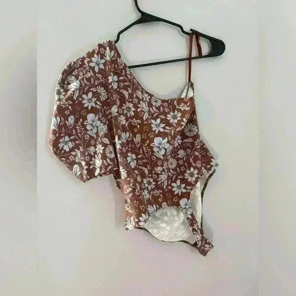 NWT Intimately Free People Somethin' Bout You Floral One Shoulder Bodysuit Large - Picture 3 of 5